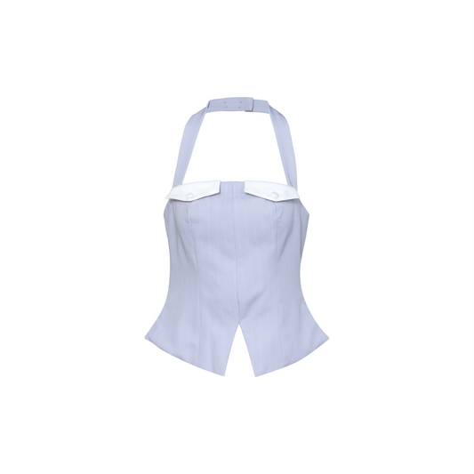 Dusty Blue Striped Top